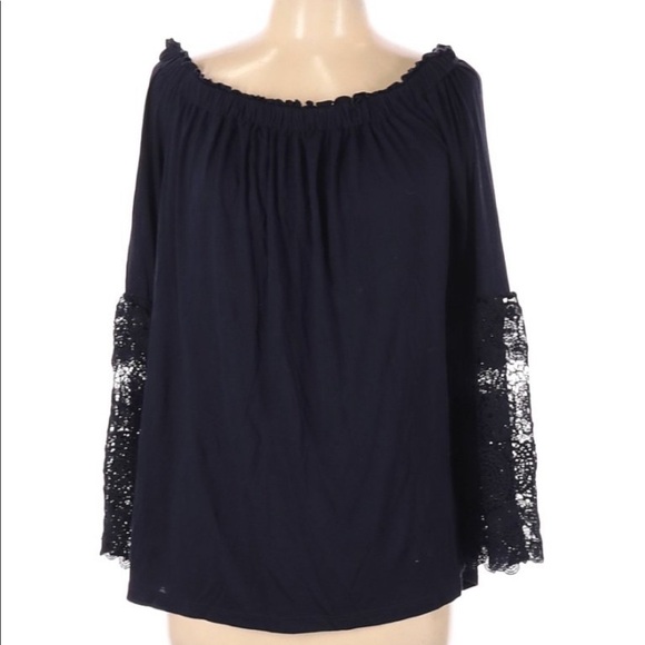 Ann Taylor LOFT large long sleeve black blouse - Picture 1 of 3